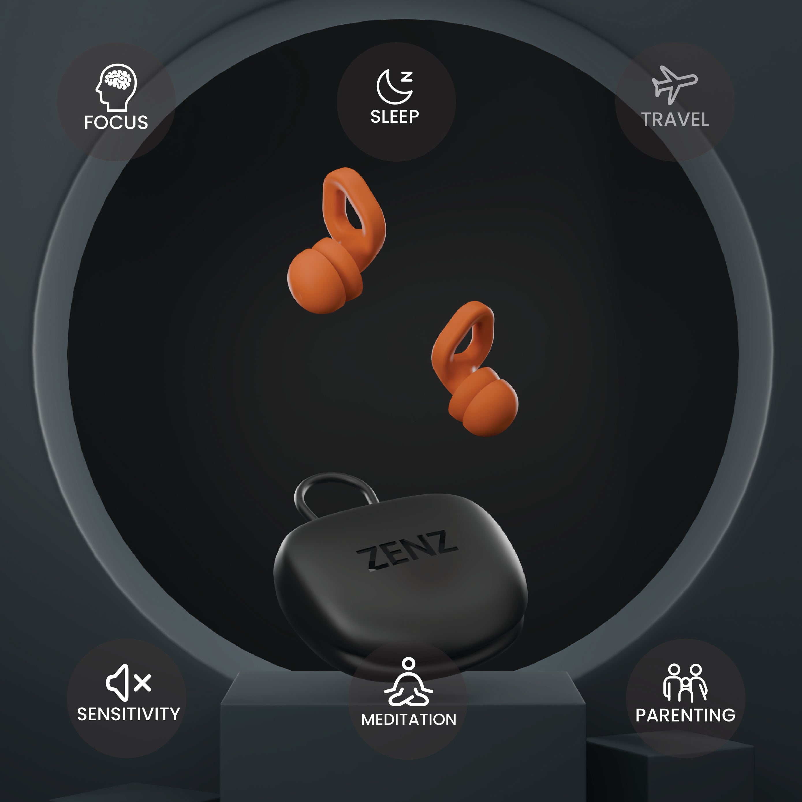 ZENZ - Unwind Pro Earplugs - Blaze Orange