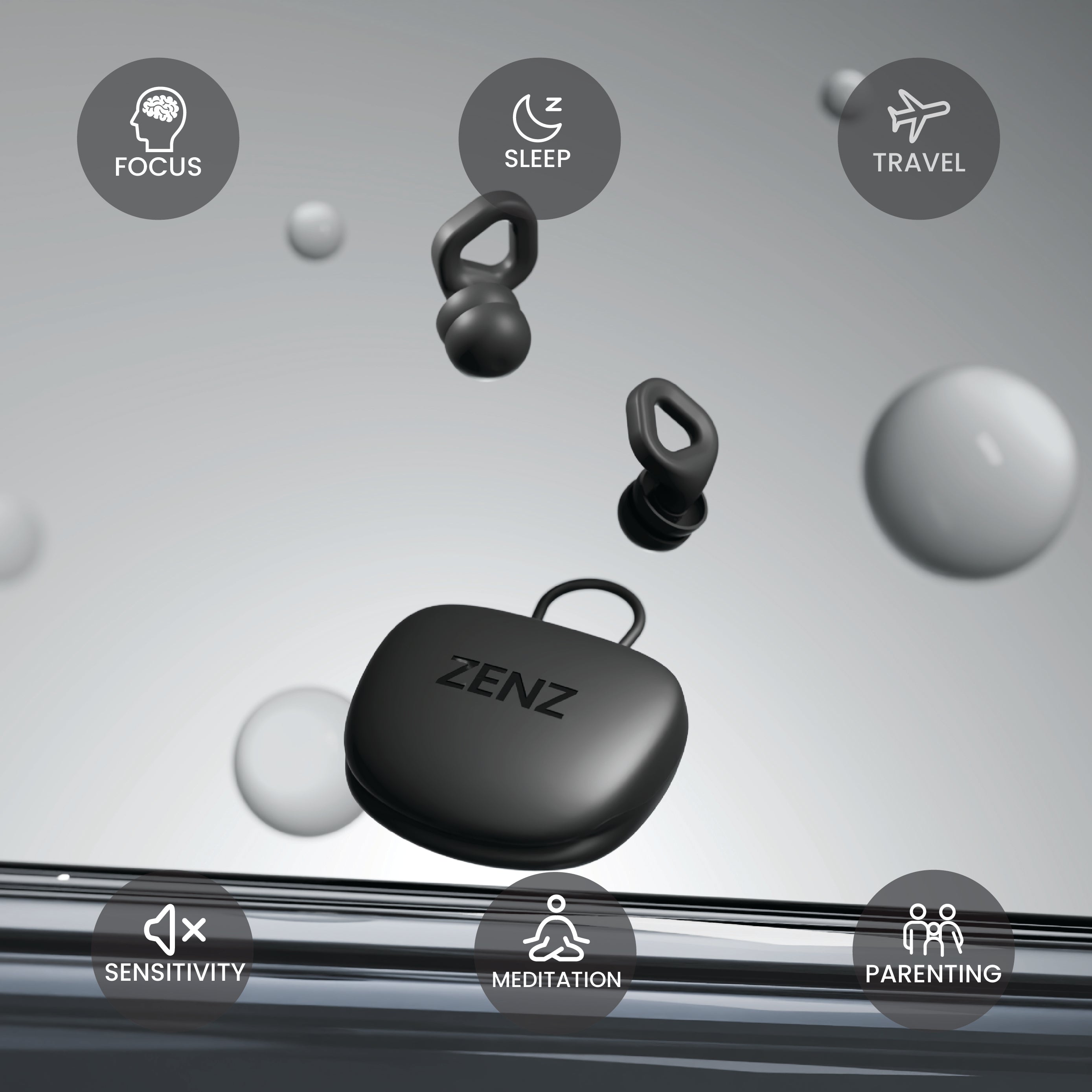 ZENZ - Unwind Pro Earplugs - Onyx Black