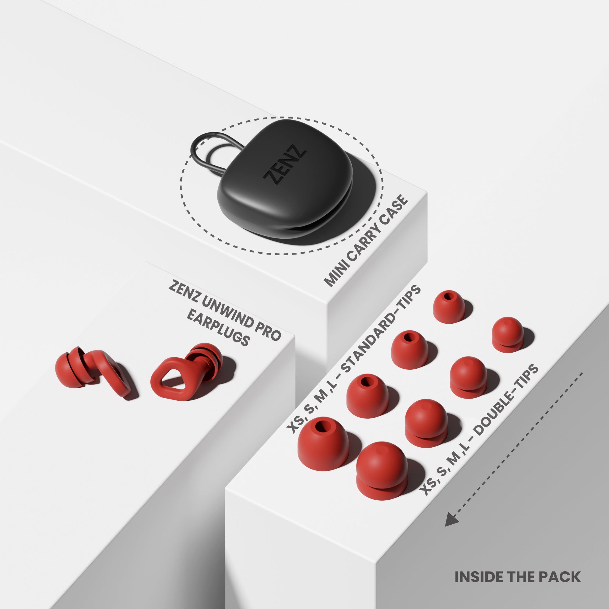 ZENZ - Unwind Pro Earplugs - Fiery Red