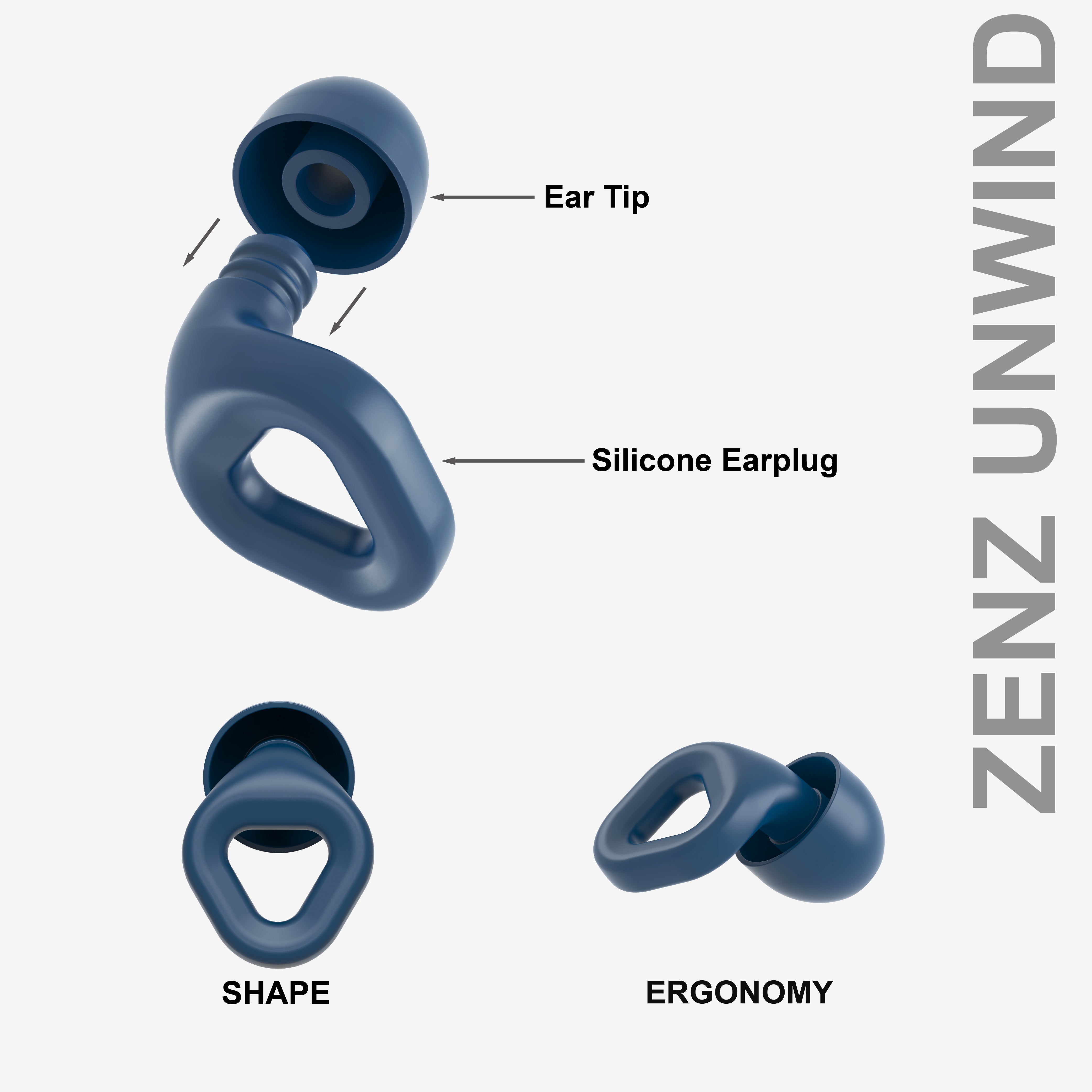ZENZ - Unwind Earplugs - Lagoon Navy
