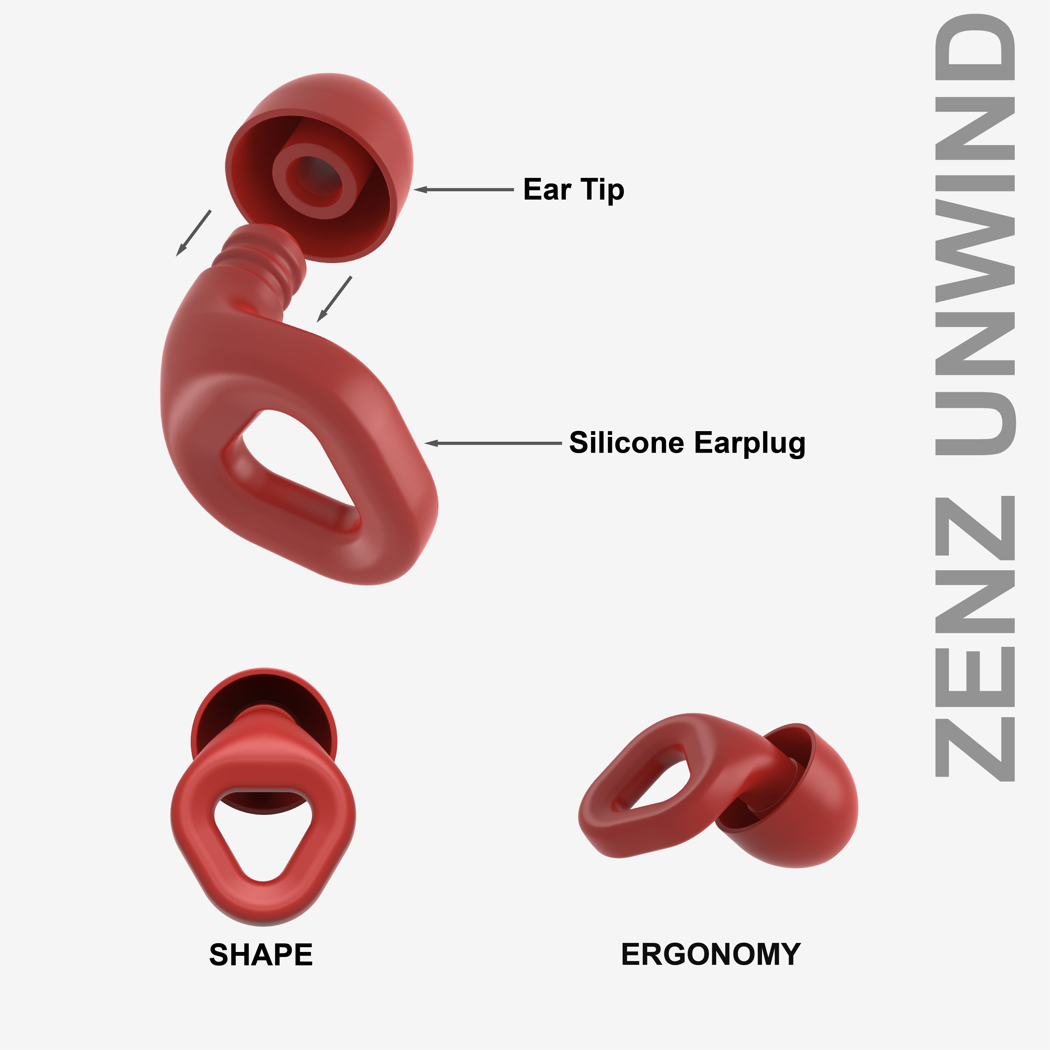 ZENZ - Unwind Earplugs - Fiery Red