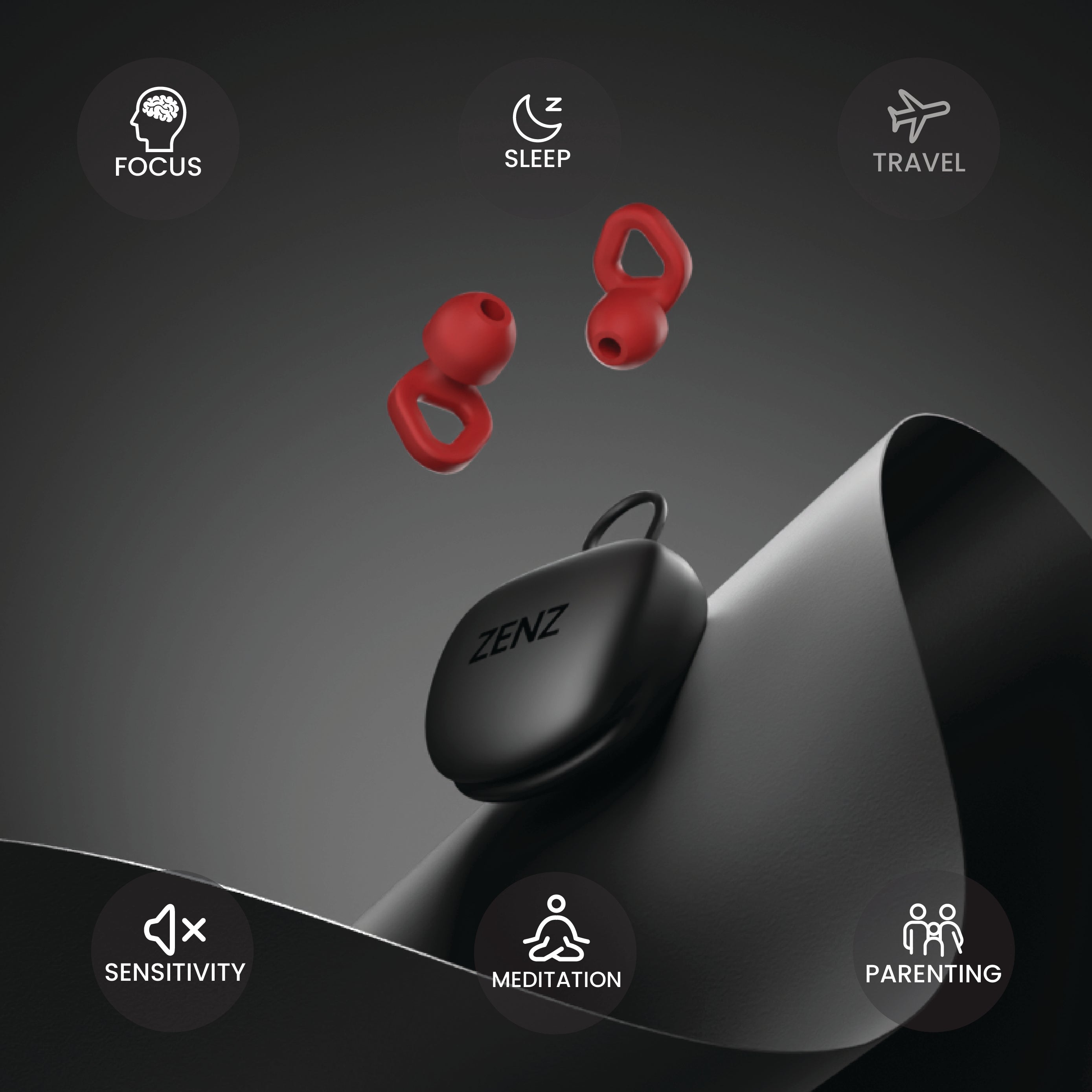 ZENZ - Unwind Earplugs - Fiery Red