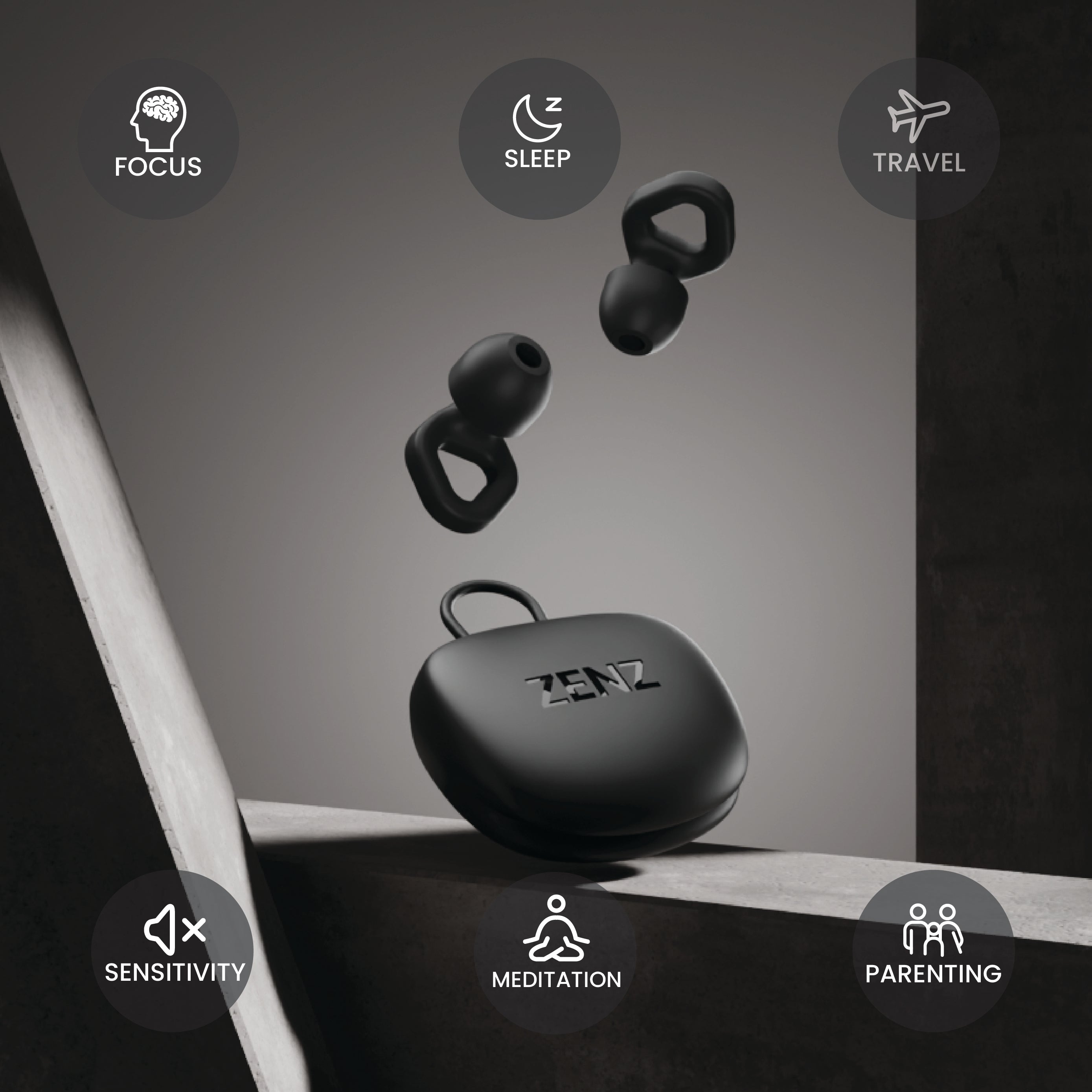 ZENZ - Unwind Earplugs - Onyx Black