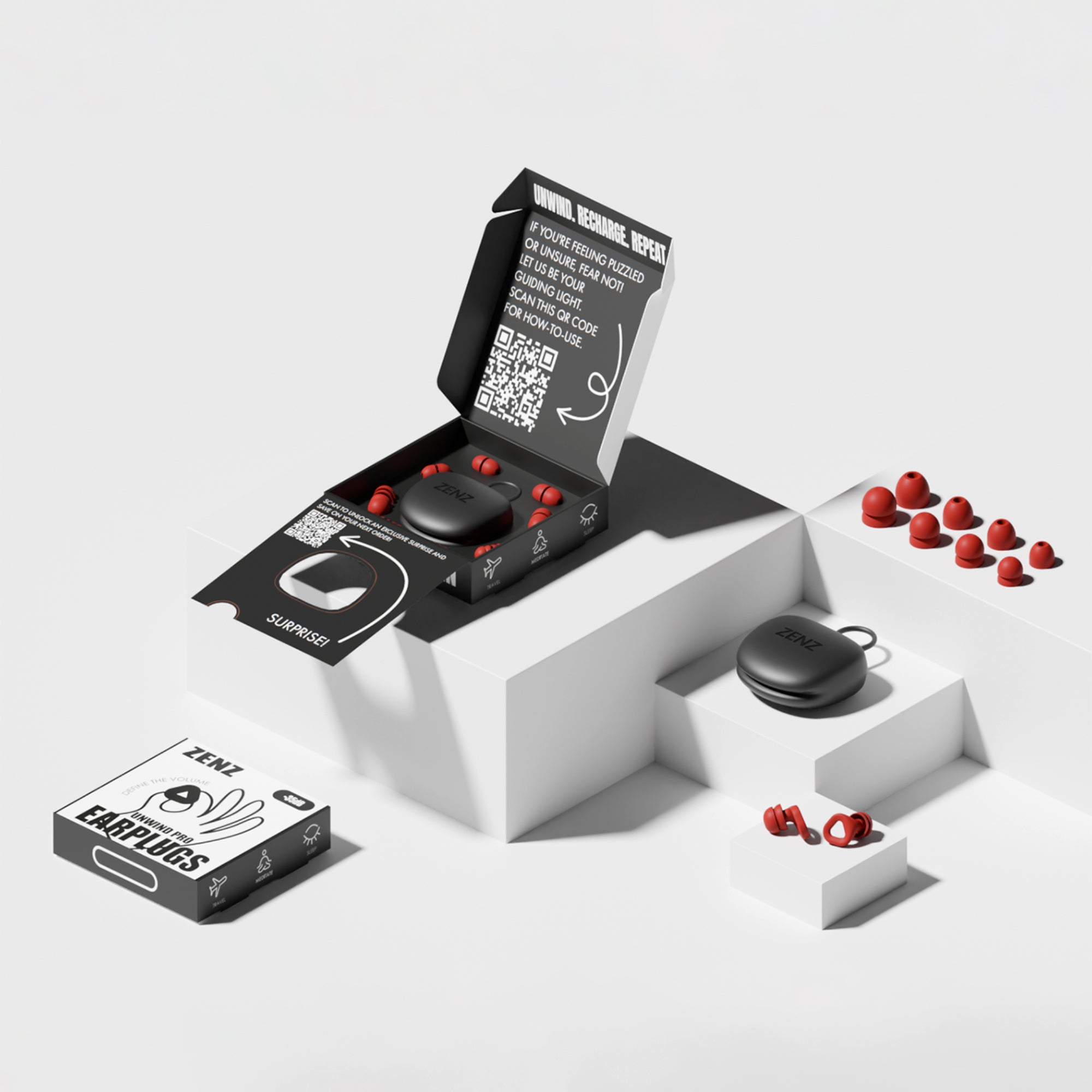 ZENZ - Unwind Pro Earplugs - Fiery Red