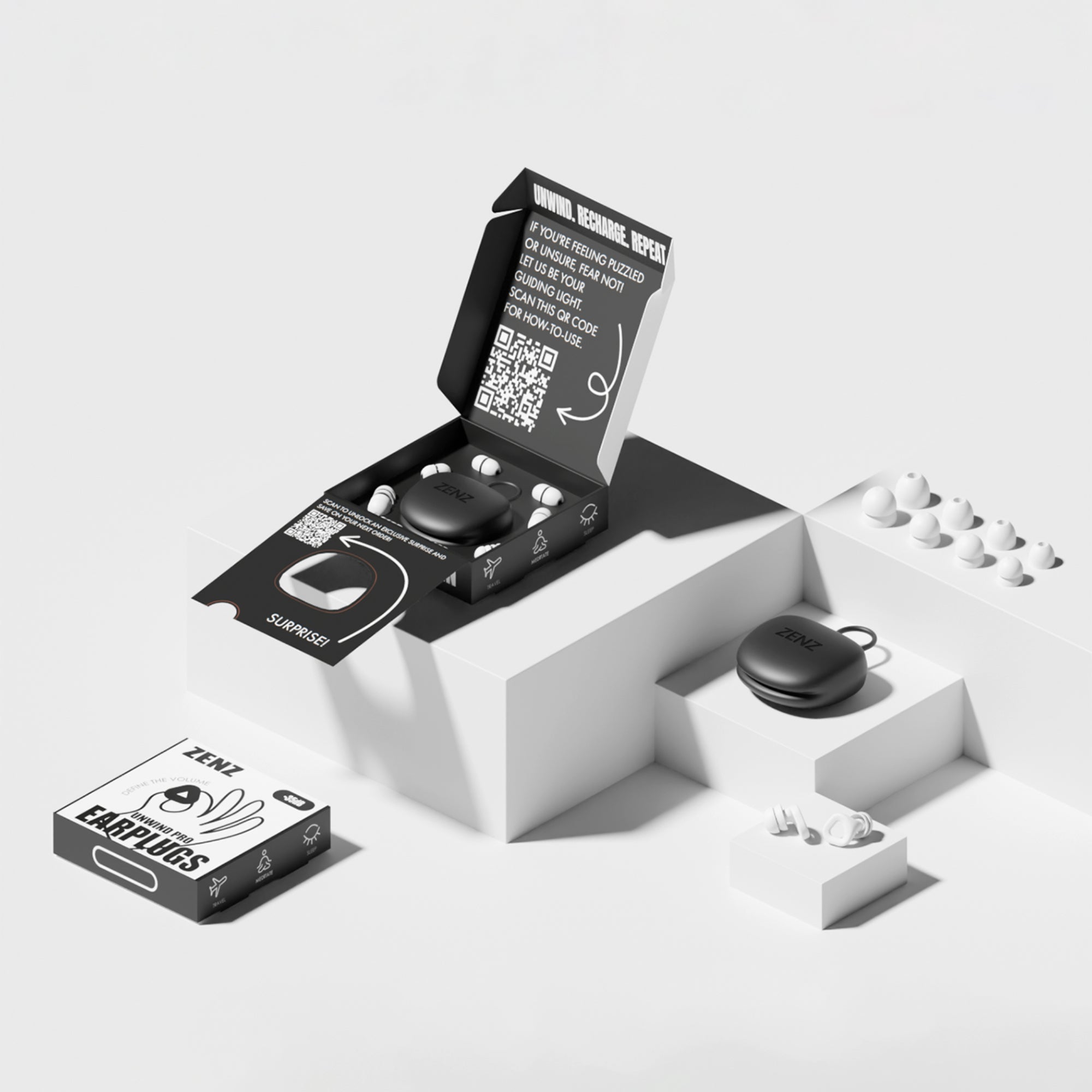 ZENZ - Unwind Pro Earplugs - Glacier White