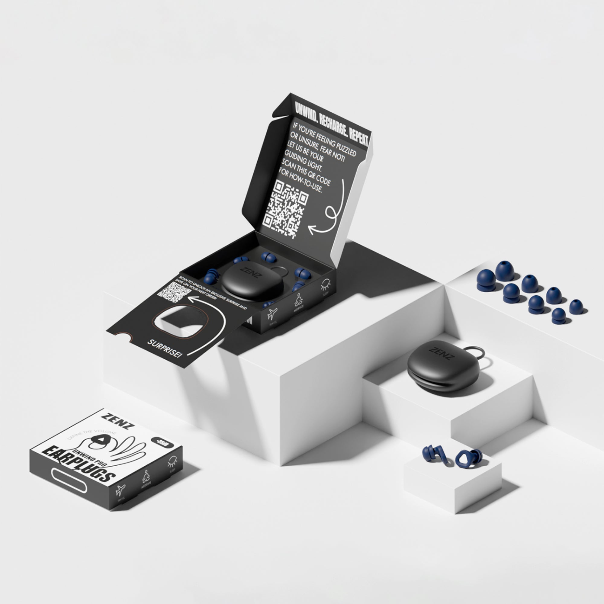 ZENZ - Unwind Pro Earplugs - Lagoon Navy