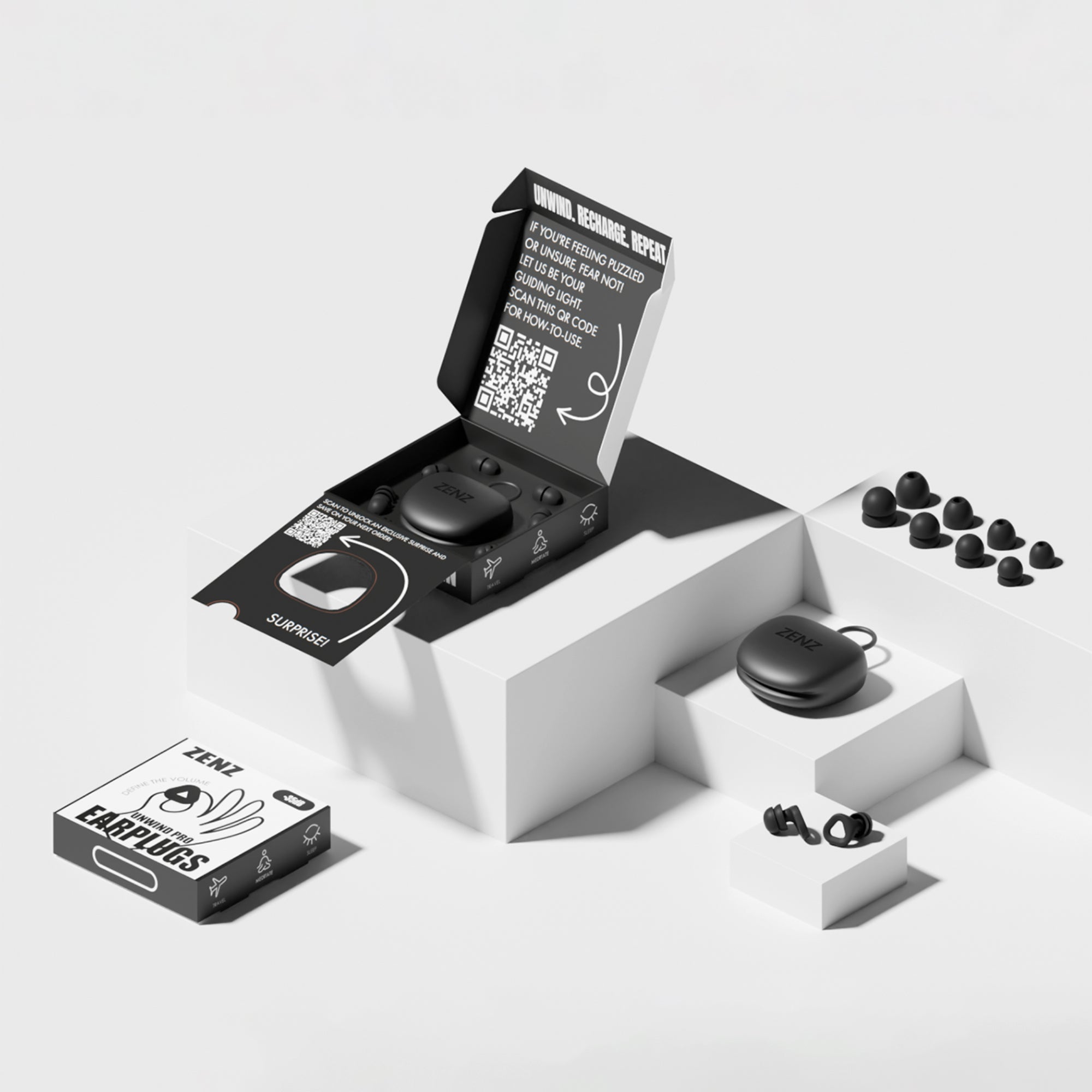 ZENZ - Unwind Pro Earplugs - Onyx Black