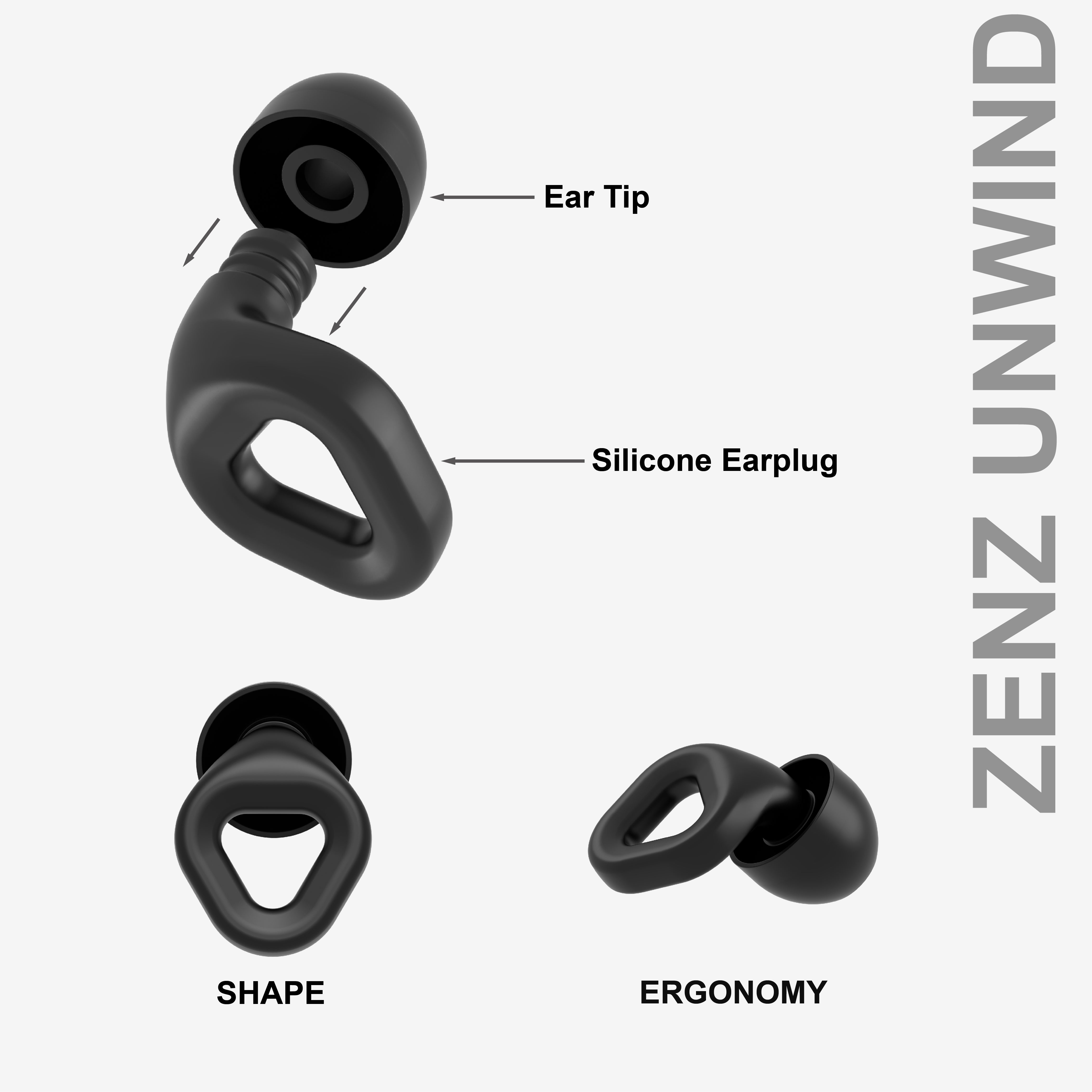ZENZ - Unwind Earplugs - Onyx Black
