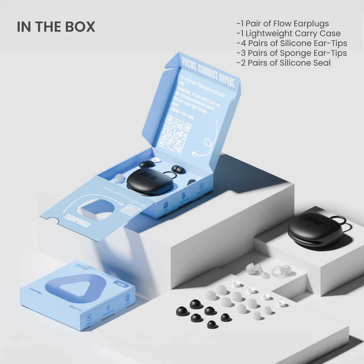 ZENZ - Flow Pro Earplugs - Luna Clear