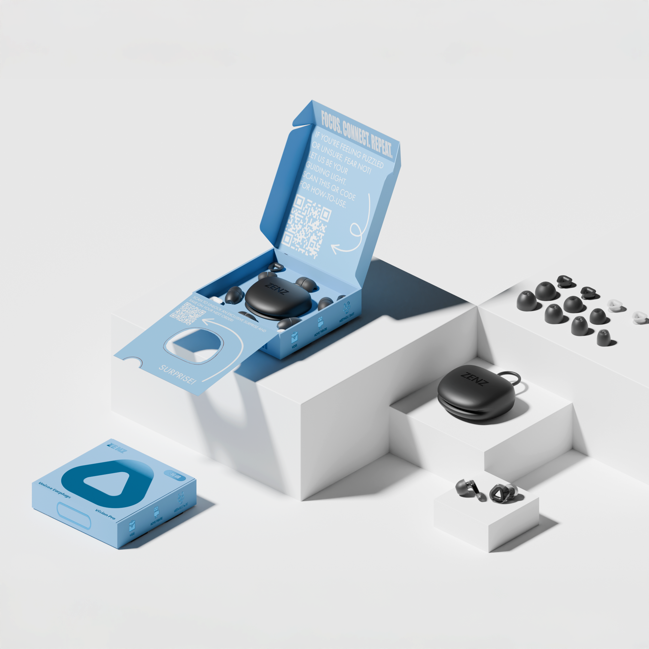 ZENZ - Flow Pro Earplugs - Shadow Black